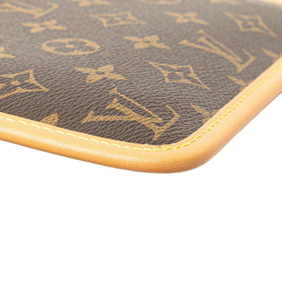 LOUIS VUITTON Authentic Brown Monogram Leather Carryall Pouch - Picture 7 of 11